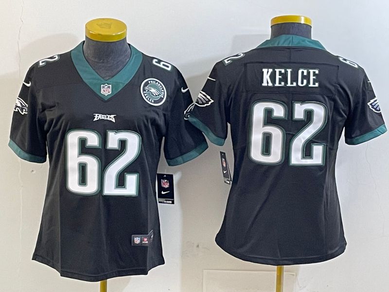 Youth Philadelphia Eagles #62 Kelce Black 2025 Nike Vapor Limited NFL Jersey style 4
